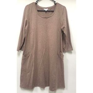 Dress Brown with Pockets Half Sleeves J. Jill